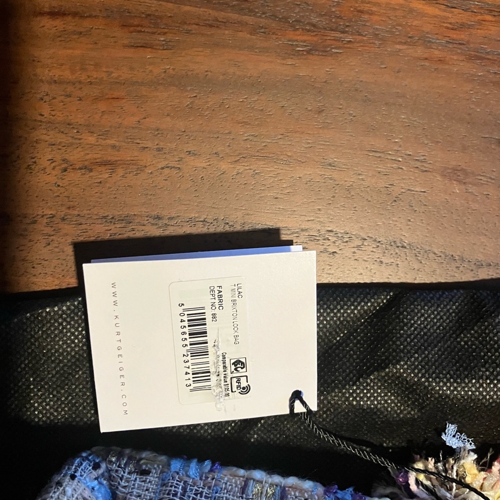 Kurt Geiger Multicolor Tweed Mini BRIXTON BAG with Gold Clasp NEW WITH TAGS - Picture 4 of 8
